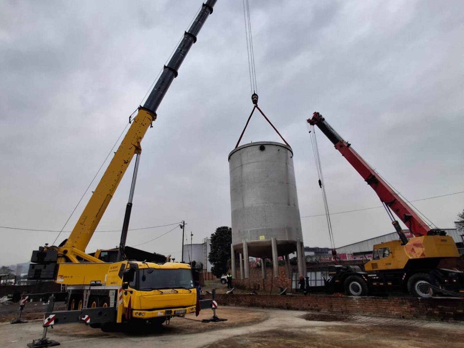 Mobile crane on a KZN industrial site — Durban / Pinetown manufacturing belt